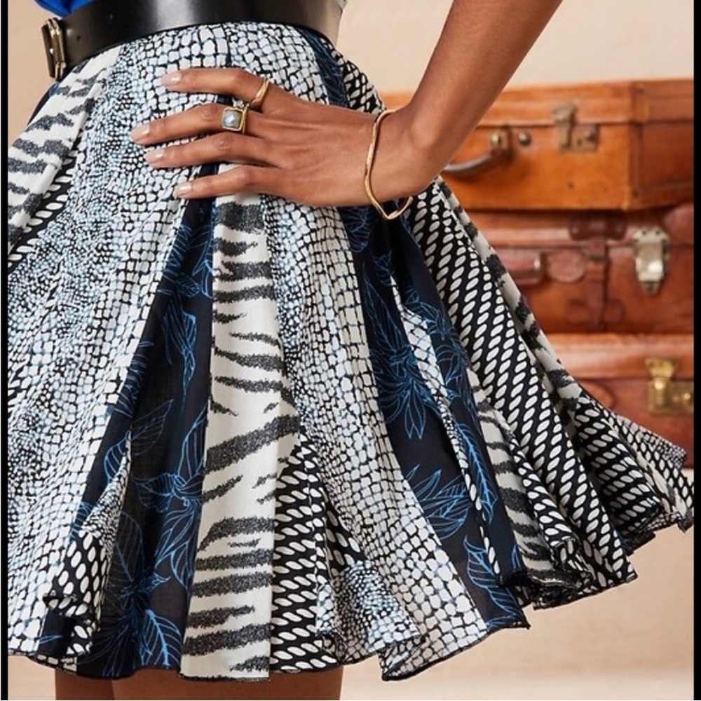 Banana Republic Factory Flowy Mixed Floral Print Flare Flounce Mini Skirt Small
